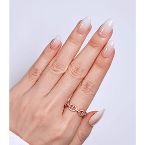 Ongles à presser en forme d'amande, longueur moyenne, OEM ODM, estampage personnalisé, artificiels, ombré, or, nude, naturels, Baby Boomer, ABS - Product Image 1