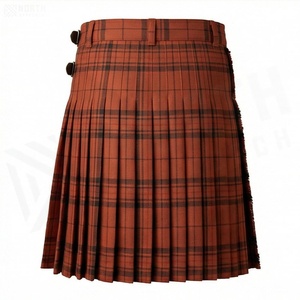 Women Plaid <b>Wrap</b> Mini Skirt Regular Waist Cotton Woven Adjustable Button Design All Seasons Style - Product Image 2