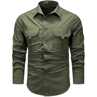 Chemise tactique à manches longues pour homme, pour l'été, séchage rapide, tissu sergé imperméable, pour la randonnée, l'escalade, la chasse, vêtements formels et décontractés