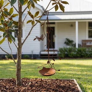 Mangeoire à oiseaux suspendue en métal, décorative pour jardin, terrasse extérieure, décoration intérieure - Product Image 6