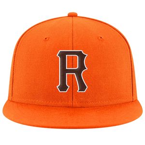 หมวกแก๊ปสีส้ม 6 แผง แบบ Snapback พร้อมโลโก้ปักด้านหน้า หมวกลำลองสำหรับทุกเพศ - Product Image 2