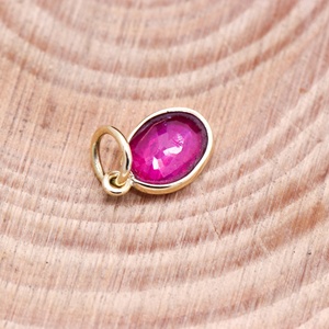 จี้รูปไข่พลอยทับทิมธรรมชาติ ทองคำแท้ 14K งานแฮนด์เมด เครื่องประดับชั้นดี ของขวัญสำหรับผู้หญิง - Product Image 6