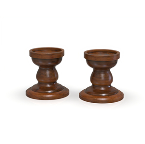 Support à bougie en bois, forme conique, design moderne, décoration d'intérieur, base cannelée tournée à la main - Product Image 2
