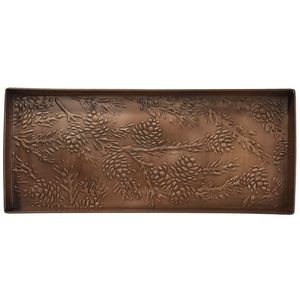 Amazing Rectangular Copper Metal Boot <b>Tray</b> Embossed Floral Design Polished Classic Home Entryway Decorative Boot <b>Tray</b> - Product Image 1