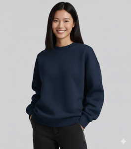 Factory Custom Front <b>Back</b> Logo Women's Oversized Pullover <b>Drop</b> Shoulder Mock Neck Sweatshirt Breathable - Product Image 2