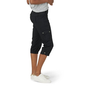 2026 New Arrival Women's Cargo Shorts Below Knee Length High Elasticity Button Fly Waistband 100% Cotton Solid Pattern Women's S - Product Image 2