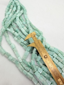 Perles de pierres précieuses naturelles en amazonite bleue, forme roulée, 10-15 mm, brin de 16 pouces, fabricant et grossiste de perles pour la fabrication de bijoux - Product Image 5