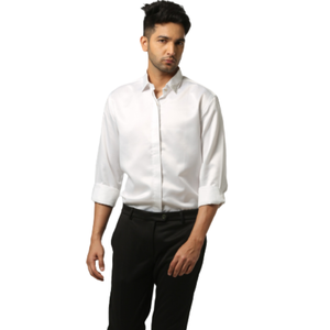 Camisa de oficina de algodón para hombre, diseño con cuello mandarín, logotipo personalizado, para fiestas, clubes, bodas, eventos formales, venta al por mayor, OEM - Product Image 1