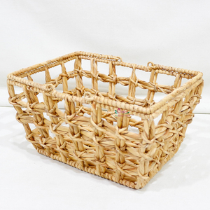 Cesta de picnic ecológica de jacinto de agua con tapa y asas para camping, barbacoas y fiestas al aire libre - Product Image 2