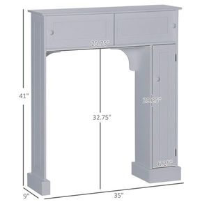 Mobiletto da Bagno Grigio con Maniglia in Acciaio Inox, Materiale MDF e Acciaio, Finitura Verniciata per Uso Domestico o Alberghiero - Product Image 3