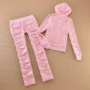 Ensemble de survêtement en polaire à capuche pour femme, couleur unie, taille élastique, poches latérales, tenue décontractée d'été, antibactérien, 2 en 1 - Product Image 5