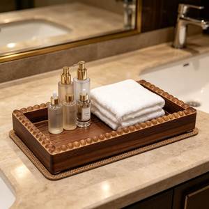 Accesorios de Baño de Madera Natural Minimalistas, Juego de Cuatro Piezas, Dispensador de Jabón Redondo, Portacepillos de Dientes, Bandeja, Decoración Ecológica - Product Image 6