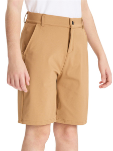 Pantalones Cortos Casuales de Golf para Niño, Pantalones Cortos Híbridos de Sarga con Frente Plano, Pantalones Cortos Escolares para Niños y Jóvenes - Product Image 6