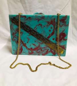 Nuevo Bolso de Noche Elegante para Mujer con Patrón Geométrico de Resina de Colores, Cierre de Solapa, para Todas las Estaciones - Product Image 6