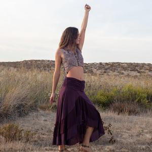Falda Asimétrica de Corte Alto-Bajo |   Falda Maxi Bohemia de Varias Capas |   Ropa de Hada Gitana para Festivales |   Estilo Bohemio Élfico para Mujer - Product Image 3