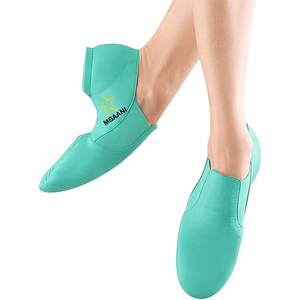 Chaussures de ballet souples pour femmes MBAANI, en cuir marron, semelle fendue, chaussures plates de danse jazz, chaussures d'entraînement - Product Image 5