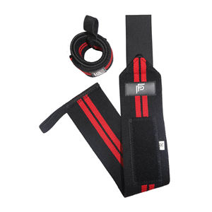 Heavy Duty Adult Gym Training Wrist Support <b>Black</b> Grey Powerlifting Deadlift Workout Bodybuilding Wrist <b>Wraps</b> for Weight Lifting - Product Image 5