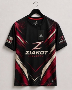 ZIAKOT industry Nouveau design T-shirt de performance personnalisé noir et cramoisi pour homme - Product Image 1