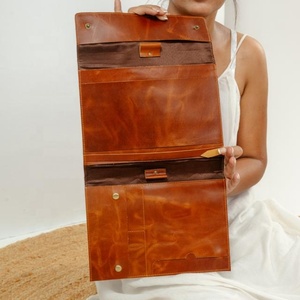 New Designer Vintage Handmade hair on Multi Pocket Padfolio <b>Folder</b> Executive Professional Organizer cow hide leather - Product Image 6