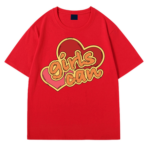 Camisetas de Algodón Extra Grandes con Estampado Puff Personalizado, Camisetas Casuales de Manga Corta Unisex Americanas con Estampado Personalizado para Mujer, Fitness - Product Image 2