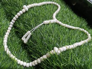 Tasbih Islámico de Hueso Natural Pulido, 99 Cuentas, Misbaha, Rosario de Oración, Redondo, Blanco, Recuerdo Musulmán - Product Image 3