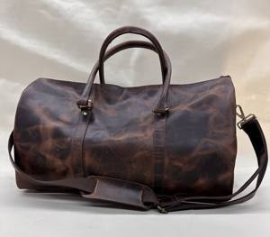 Bolsas de Lona de Cuero Genuino con Forro de Poliéster y Cierre de Cremallera, 22x10x12 Pulgadas, para Hombre, Viajes, Deportes y Gimnasio - Product Image 2