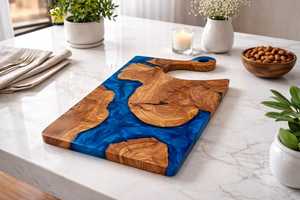 Planche à découper moderne en bois et résine de qualité supérieure avec poignée, compatible lave-vaisselle, épaisseur 1,5 cm, pour cuisine, boulangerie, restaurant, hôtel, café - Product Image 6
