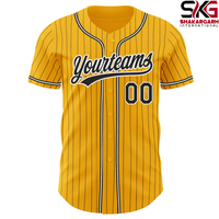 Maillot de baseball personnalisé à rayures pour adultes |   Uniforme d'équipe court en sublimation |   Nom et numéro personnalisés, séchage rapide, respirant