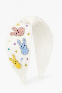 Serre-tête Lapin Perlé Fait Main Coloré, Nœud Mignon avec Cristaux pour Pâques, pour Filles et Femmes 2026 - Product Image 2