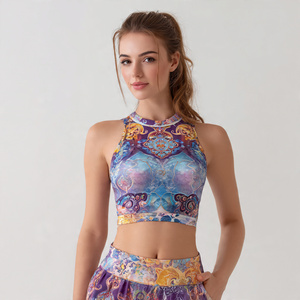 เสื้อครอปท็อปผู้หญิงแบบซับลิเมชั่นสั่งทำพิเศษ - ความยาวสั้น แห้งเร็ว ระบายอากาศได้ดี เหมาะสำหรับออกกำลังกายและฟิตเนสในช่วงฤดูร้อน - Product Image 1