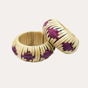 Porte-serviettes en rotin et bambou design fait à la main pour la maison, la cuisine, la salle à manger, les dîners - Product Image 5