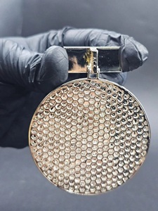 Colgante de Lujo Totalmente Engastado con Iniciales Personalizadas, Medallón de Plata de Ley S925 con Moissanita, Amuleto de Hip Hop - Product Image 4