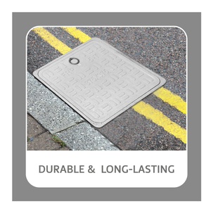 Couvercle de manhole en PRF (Plastique Renforcé de Fibre de Verre) 15 x 15, robuste, anti-corrosion, pour égouts et routes - Product Image 2