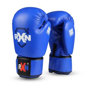 Guantes de boxeo de cuero para competición profesional amateur de calidad estándar azul y rojo de 6oz a 16oz disponibles a precio mayorista - Product Image 1