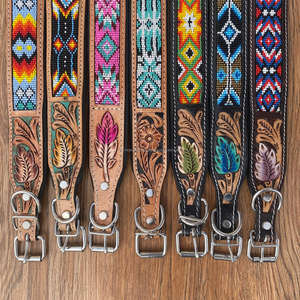 Fashion Premium Designer Custom Tooled Leather Beaded Luxury Adjustable Heavy Duty <b>Dog</b> <b>Collar</b> Manufacturer Wholesale Pet <b>Collars</b> - Product Image 6