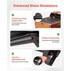 Copertura Morbida Avvolgibile per Cassone Pick-up Chevy Silverado/GMC Sierra 1500 2014-2025, Compatibile con Modelli 2500 3500 HD 2014-2019 - Product Image 3