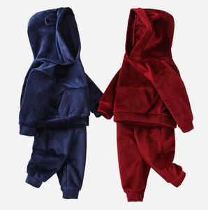 Conjunto Deportivo de 2 Piezas para Niños, 100% Algodón, Sudadera con Capucha y Pantalones Deportivos con Cintura Elástica para Invierno - Product Image 1