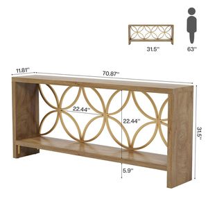 <b>Console</b> <b>Table</b> with <b>Storage</b> Space for Sofa Entrance Foyer or Lobby Use - Product Image 6