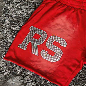 Shorts Deportivos Rojos con Pedrería para Hombre, Casuales, con Cordón, Estampados, de Verano, Talla Grande - Product Image 5