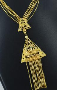 Ecklace-Conjunto de joyería de Latón chapado en oro puro, collar de alta calidad con diseño de los UAE Dubai - Product Image 2