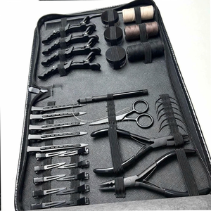 Kit d'outils professionnels pour extensions de cheveux avec pinces, aiguilles à boucle et crochets pour l'application et le retrait des extensions - Product Image 4