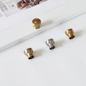 Cheap Price Contemporary Zinc Alloy Round Cabinet Knob Satin Brass Furniture <b>Pull</b> Handle for Kitchen Bath Wardrobe Nightstands - Product Image 4