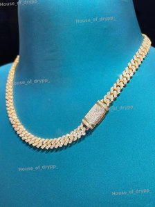 สร้อยคิวบาแบบ Iced Out ประดับเพชรโมอิสซาไนต์ทรงกลม VVS ชุบโรเดียม สำหรับผู้ชายและผู้หญิง สวมใส่ได้ทุกวัน หรูหรา - Product Image 4