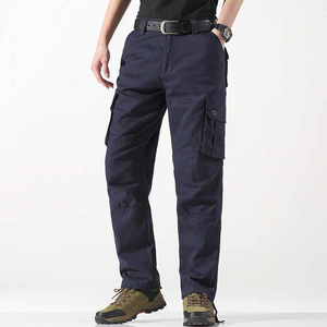 <b>Men's</b> <b>Khaki</b> Cargo Pants Canvas Material Multiple Pockets High Waist Workwear Style Breathable Autumn Wear - Product Image 5