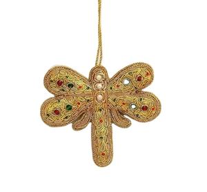 Decoraciones Navideñas de Lujo de Alta Calidad, Bordadas a Mano con Cuentas Zardozi, Diseño de Gato en Terciopelo Satinado - Product Image 6