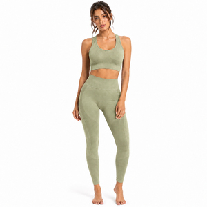 Trending Custom Women's Activewear Yoga Set Quick Dry High Waist Leggings Sports Bra OEM ODM Sportswear Manufacturer Factory - Product Image 1