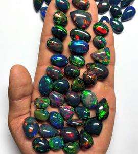 Ópalo Negro Etíope Natural Suelto, Facetado, con Multicolor de Fuego, en Forma de Corazón Ovalado, Libre de Imperfecciones, para Joyería, BU GEMS, Tercera Parte - Product Image 3