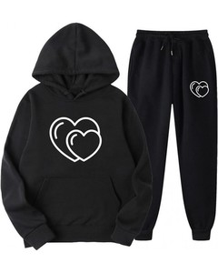 Ensemble de survêtement d'hiver personnalisé pour femme, respirant, décontracté, en polaire et élasthanne/polyester, avec sweat à capuche et pantalon de jogging à taille élastique, deux pièces - Product Image 4