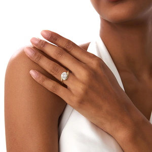 Anillo de compromiso de diamantes de corte ovalado de 1,5 quilates de primera calidad, estilo clásico para mujer, joyería de oro amarillo natural - Product Image 5