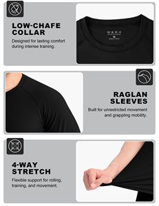 Rashguard de combat haute densité pour homme, en nylon et élasthanne, à manches courtes, de compression, pour usage professionnel en salle de sport, fabrication professionnelle - Product Image 3